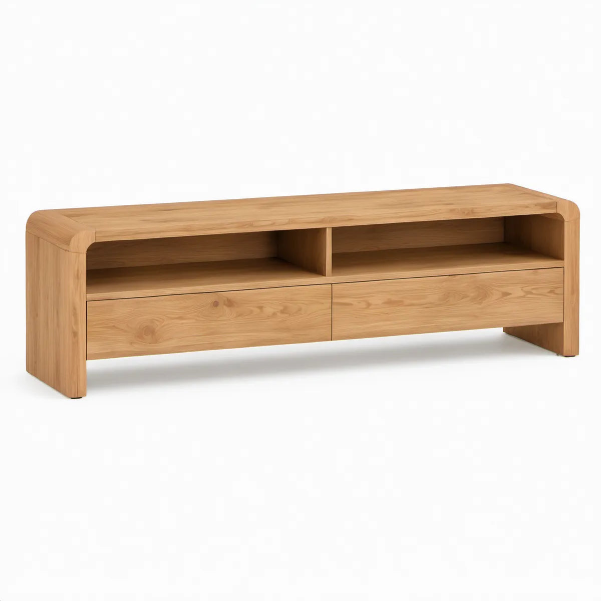 Szafka RTV z litego drewna dębowego, naturalny dąb, 160 x 40 x 55 cm